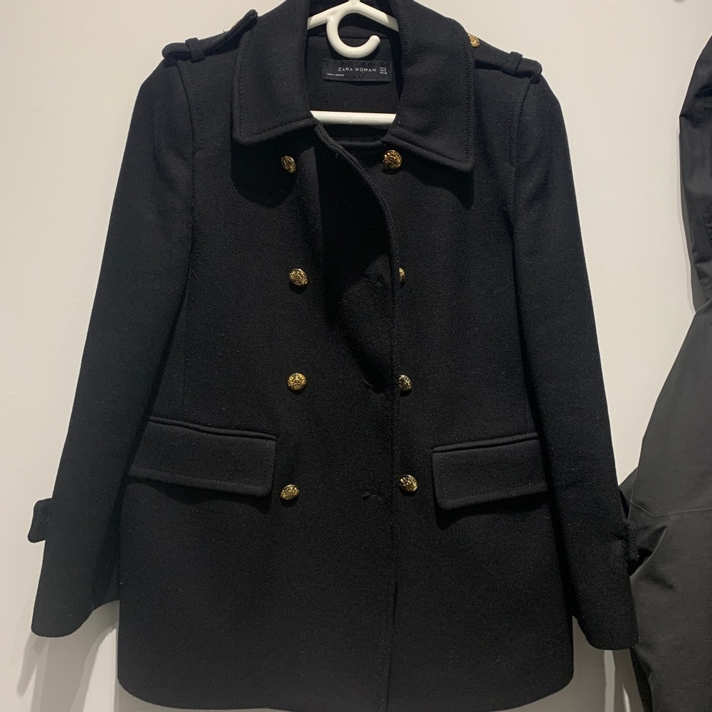 Structured Zara coat size small black